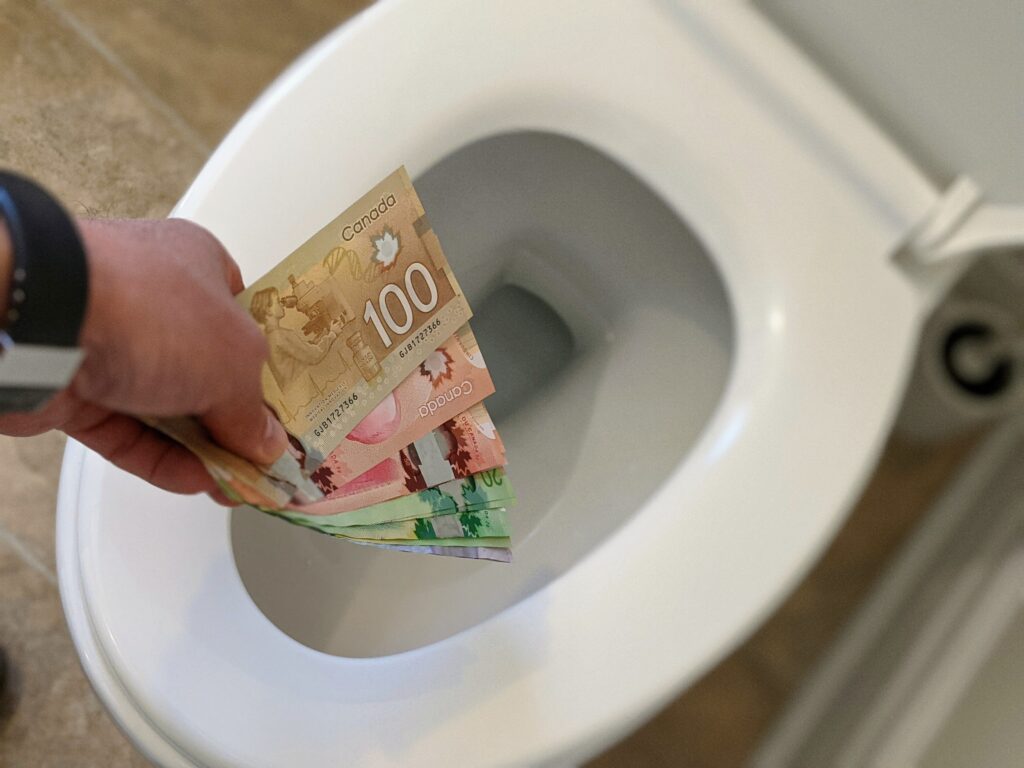 flushing money down the toilet